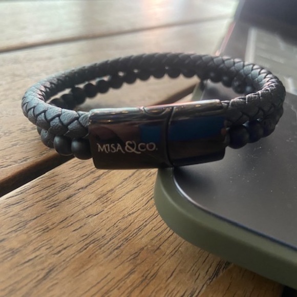 Misa & Co. Stainless Steel, Lava Beads and Leather Bracelet - Picture 4 of 4